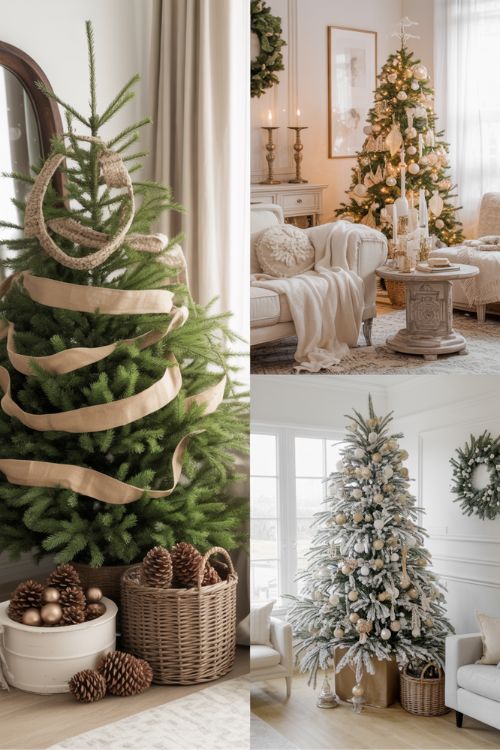 Neutral Christmas Living Room Inspiration Ideas