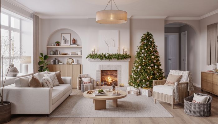 Neutral Christmas Living