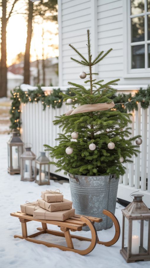 Outdoor and Front Porch Scandinavian Christmas Ideas for a Cozy Holiday