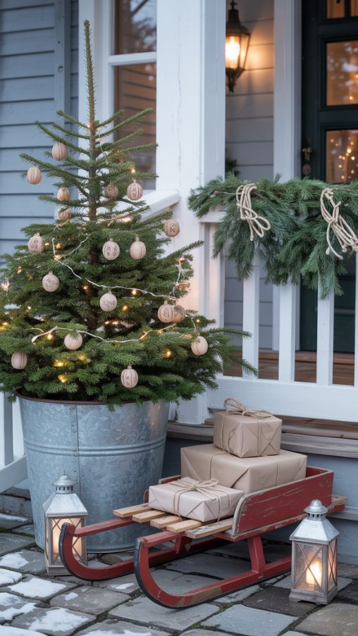 Outdoor and Front Porch Scandinavian Christmas Ideas for a Cozy Holiday
