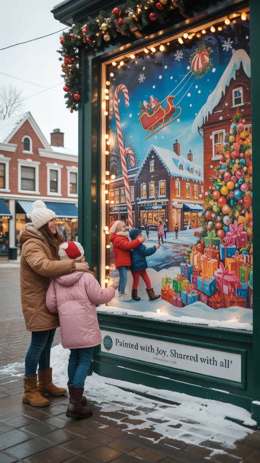 Outdoor and Storefront Christmas Window Painting Ideas