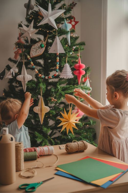 Quick Paper Ornaments for Your Christmas Tree