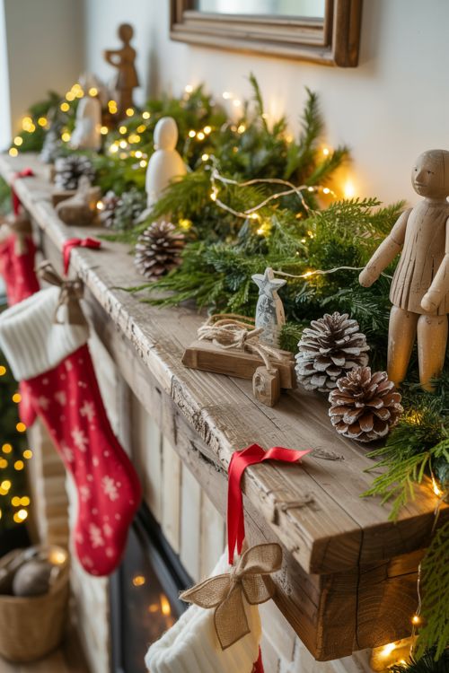 Rustic Christmas Mantle Ideas for a Warm and Cozy Holiday Home