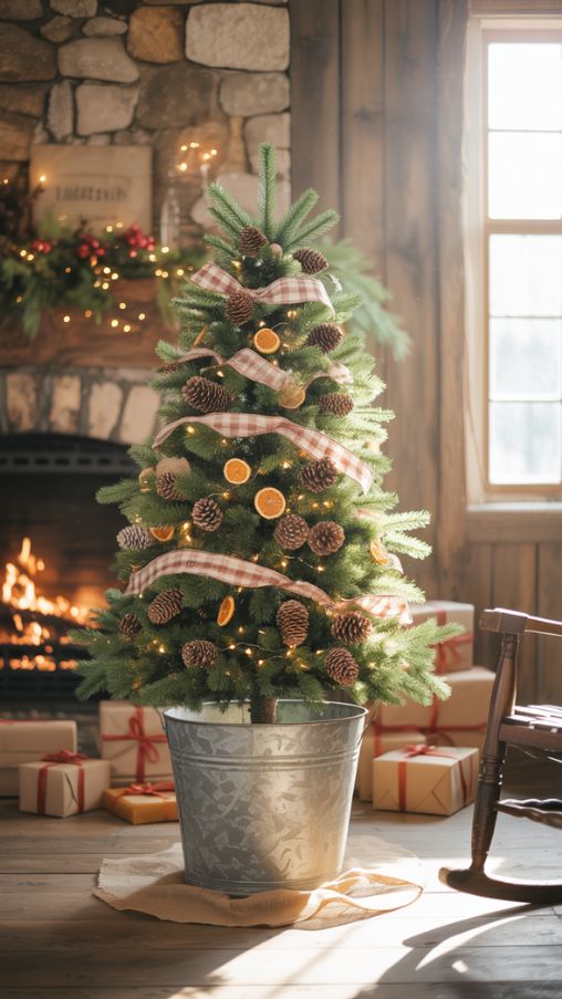 Rustic Christmas Tree Ideas with Charming Tree Collars and Skirts