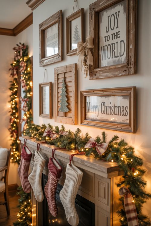 Rustic & Farmhouse Christmas Wall Decor Ideas