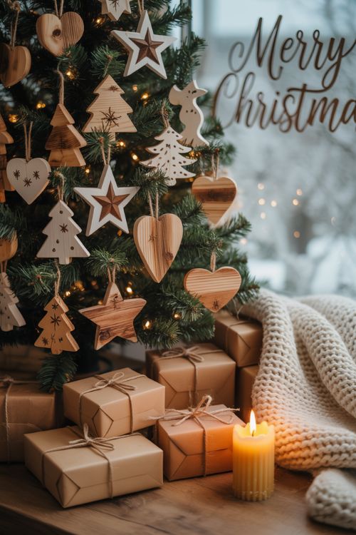 Rustic Wooden Christmas Ornaments for a Cozy Holiday