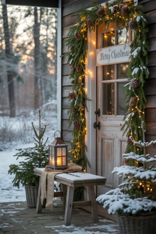 Outdoor Woodsy Christmas Décor Ideas