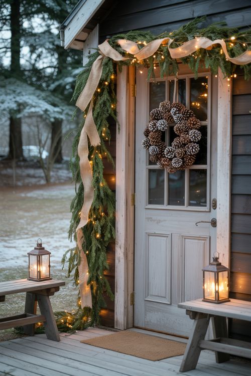 Outdoor Woodsy Christmas Décor Ideas