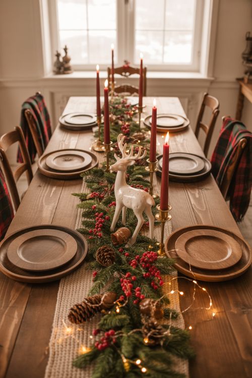 Rustic and Farmhouse Christmas Dining Room Decor
