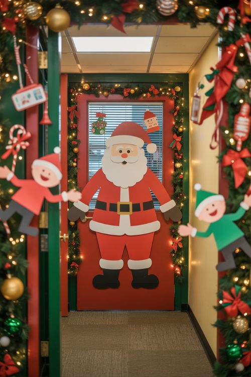 Santa & Elf Inspired Office Door Decorations