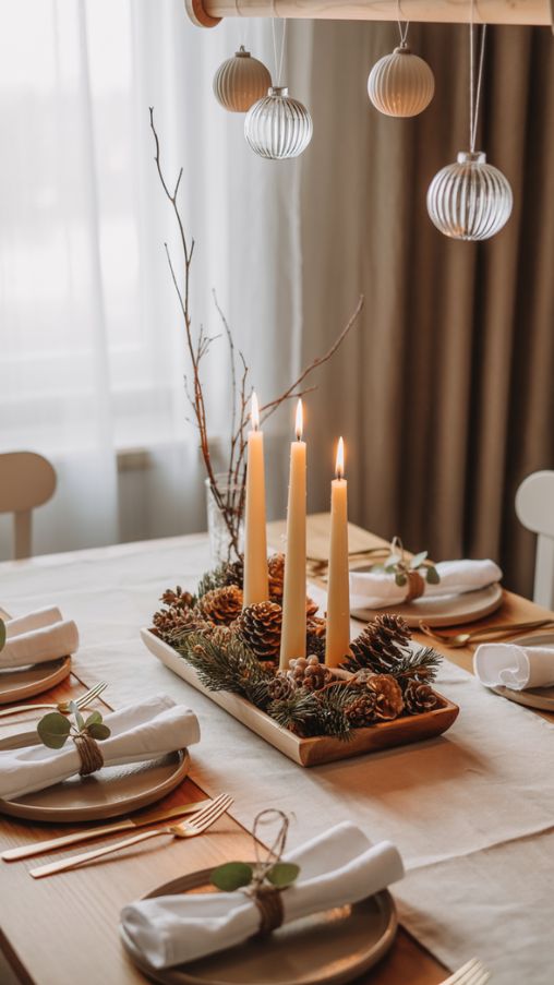 Scandinavian Table Settings and Centerpieces for a Cozy Holiday
