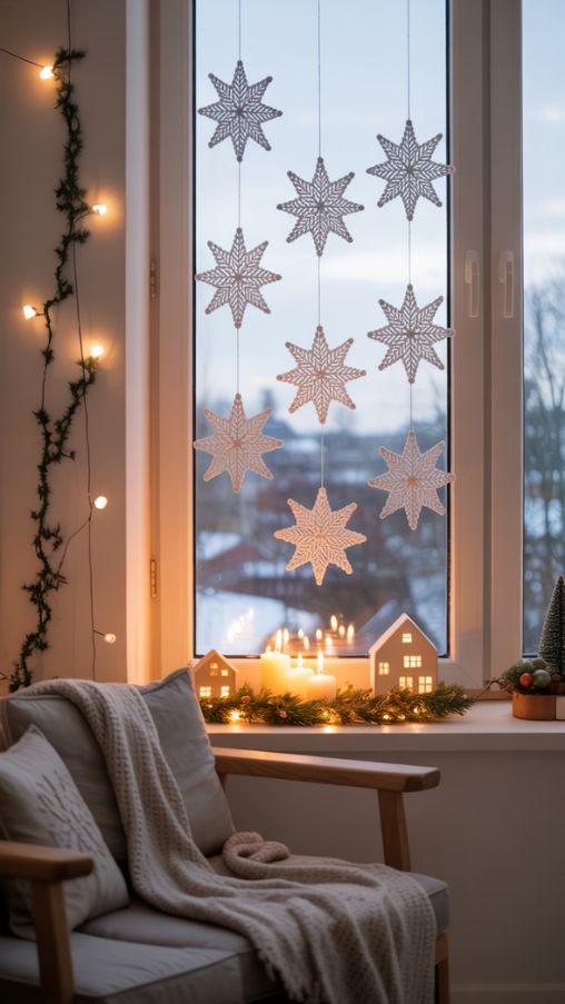 Scandinavian Wall and Window Christmas Decor Ideas for a Cozy Holiday