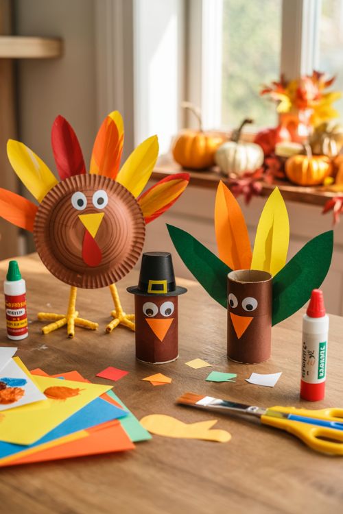 Simple Paper Plate And Toilet Roll Thanksgiving Crafts For Toddlers