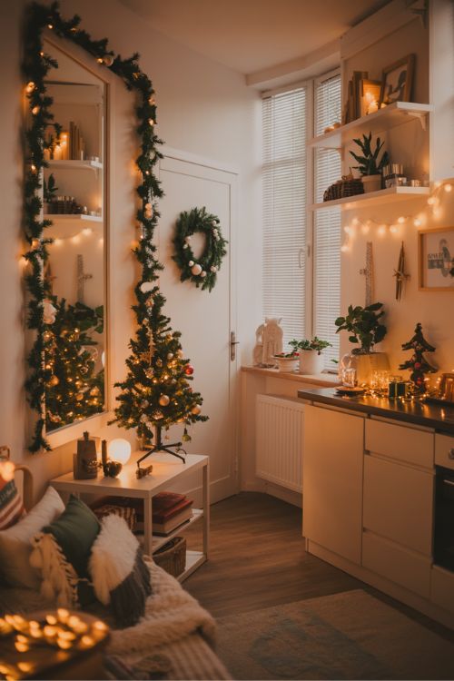 25 Stunning Apartment Christmas Decor Ideas for Small Spaces - Sleep Shacks