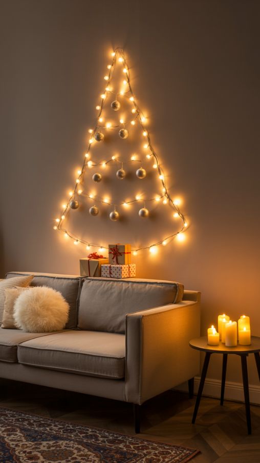 Space-Saving Wall Christmas Tree Ideas for Small Apartments