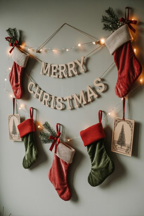 Vertical Hanging Displays for Small Space Christmas Wall Decor