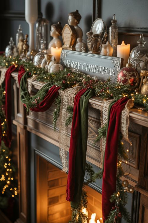 Victorian and Vintage Christmas Mantle Ideas for a Nostalgic and Elegant Holiday Home