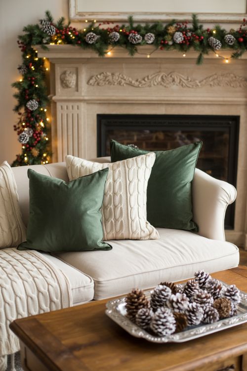 Warm and Cozy Living Room Christmas Room Decor Ideas