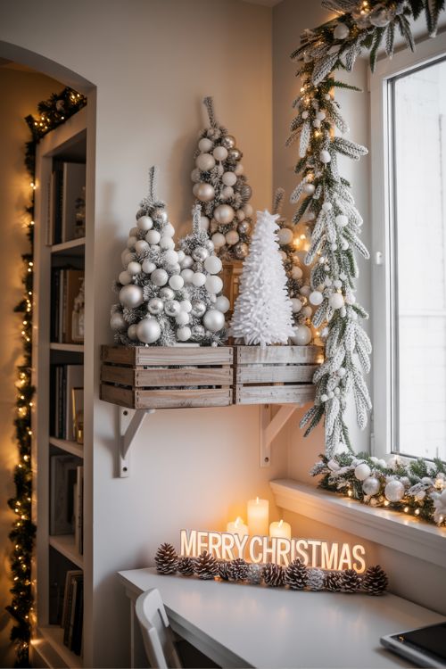 White Christmas Decorations for Small Spaces and Offices
