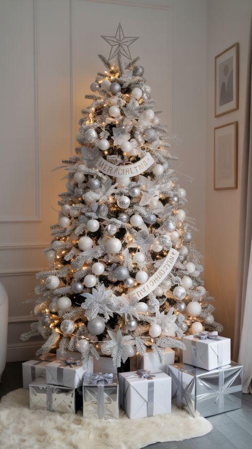 White and Silver Christmas Tree Ideas for a Modern Holiday