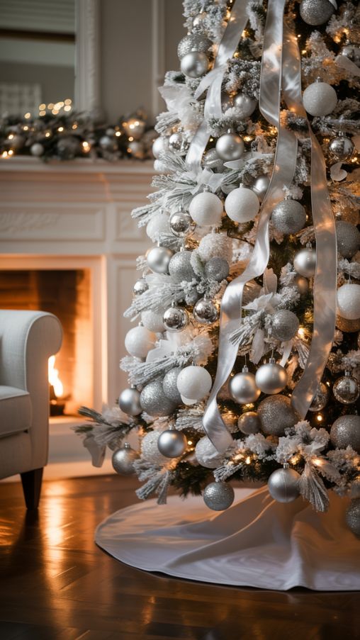 White and Silver Christmas Tree Styling Ideas for Every Room