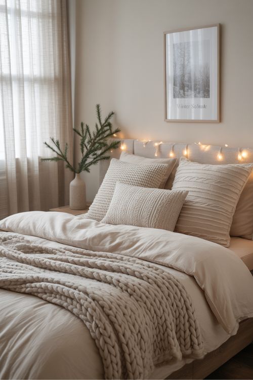 Winter Christmas Bedroom Decor – Cozy and Serene Seasonal Retreat