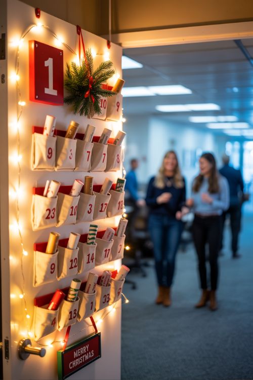 Winter Wonderland & Snow-Themed Christmas Office Door Decorations