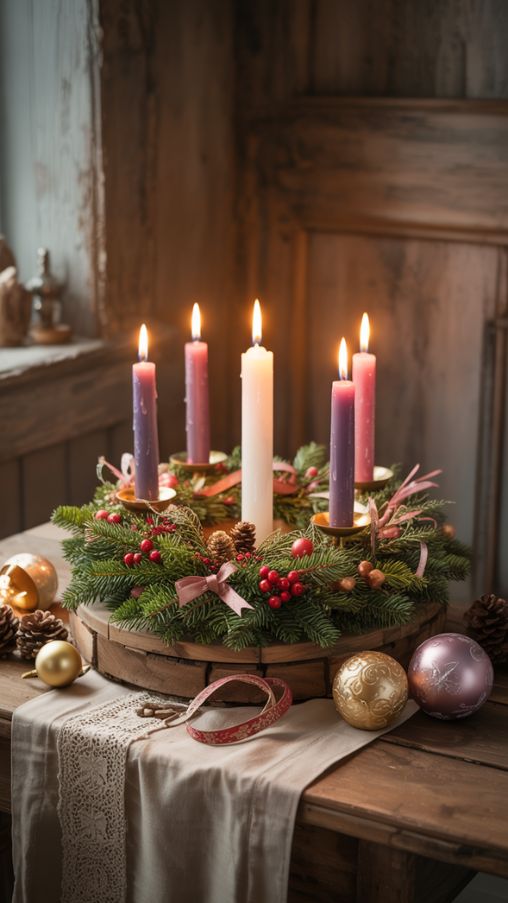 Advent Wreaths and Christ Candles for an Old Fashion Christmas