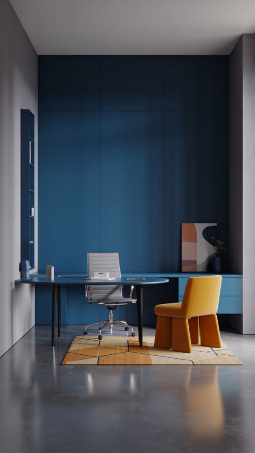 Bold Accent Wall Basement Office Ideas to Energize Your Workspace