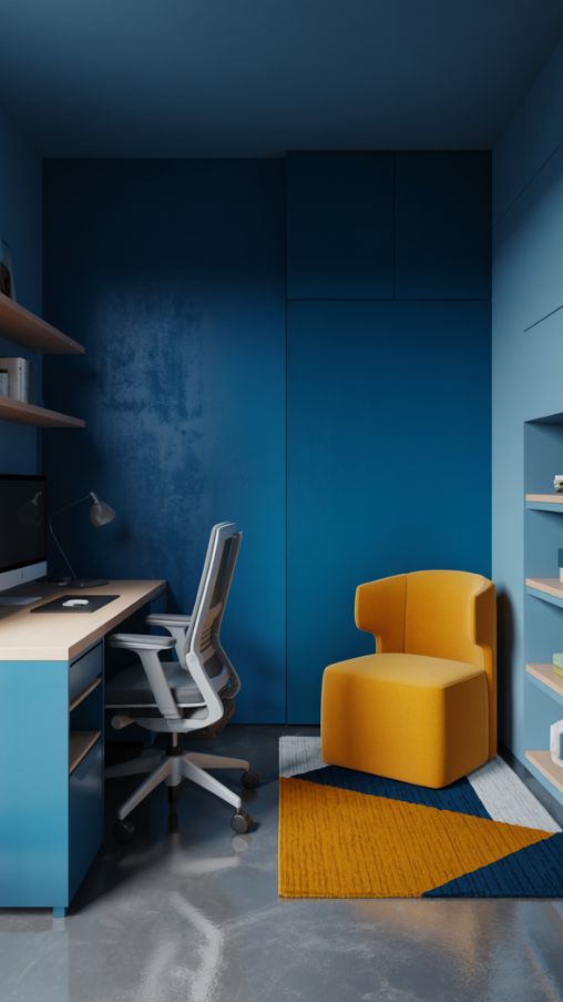 Bold Accent Wall Basement Office Ideas to Energize Your Workspace