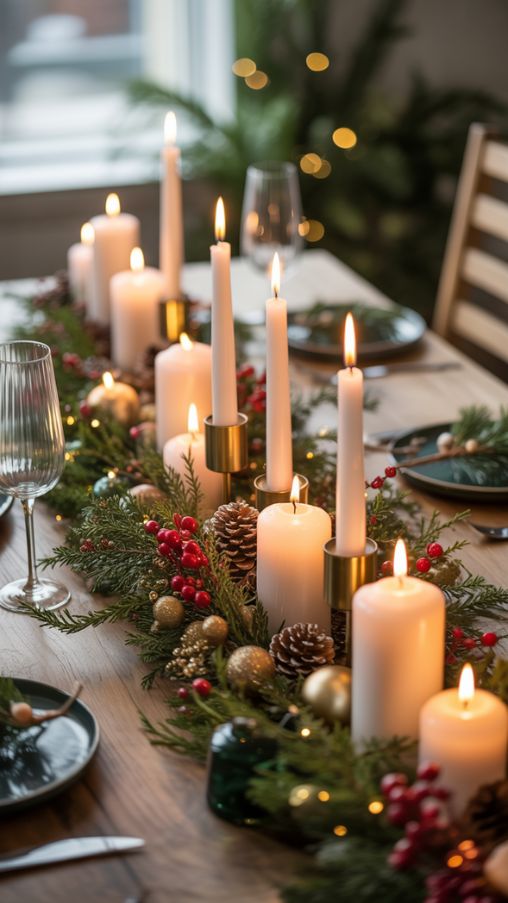 Candle-Based DIY Christmas Table Centerpiece Ideas for a Warm and Festive Glow