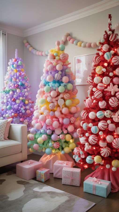 Candy Land Christmas Tree Color Palette Ideas