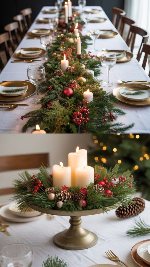Christmas Table Centerpiece Ideas for Round and Long Tables DIY for a Balanced Holiday Look