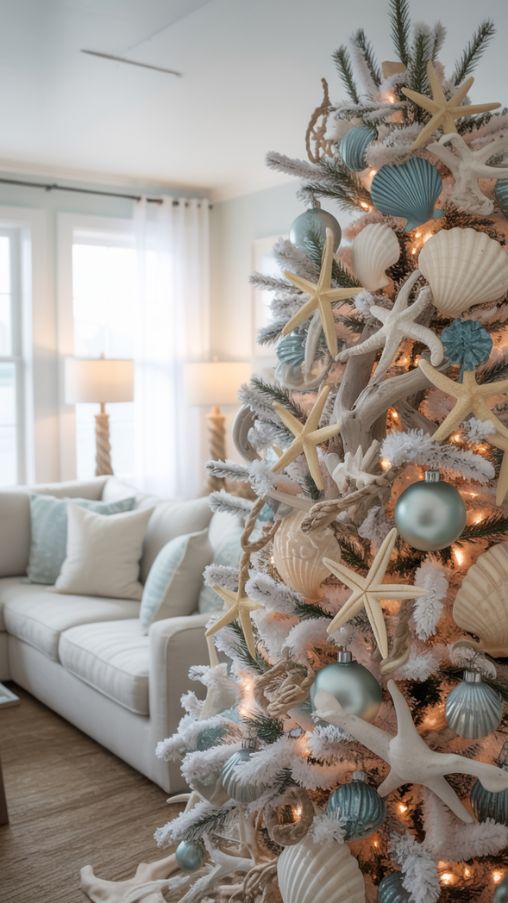 Coastal and Beachy Theme Christmas Tree Ideas