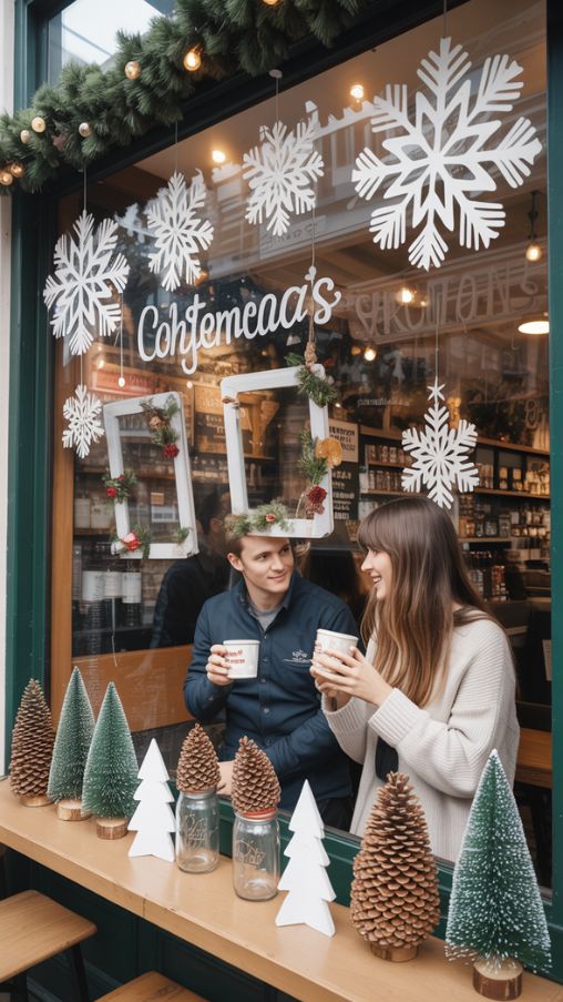 Coffee Shop Christmas Decorations Ideas Budget-Friendly DIY