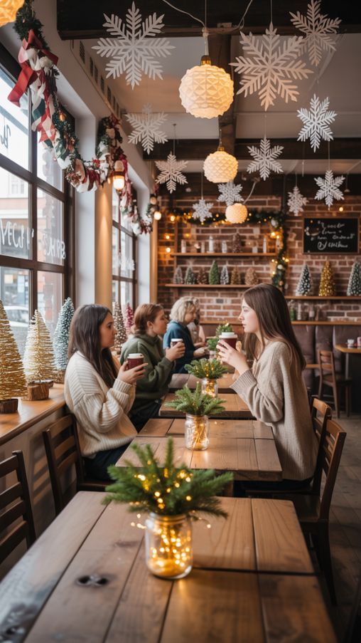 Coffee Shop Christmas Decorations Ideas Budget-Friendly DIY