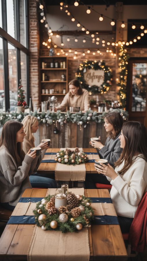 Coffee Shop Christmas Decorations Ideas Rustic Farmhouse Style