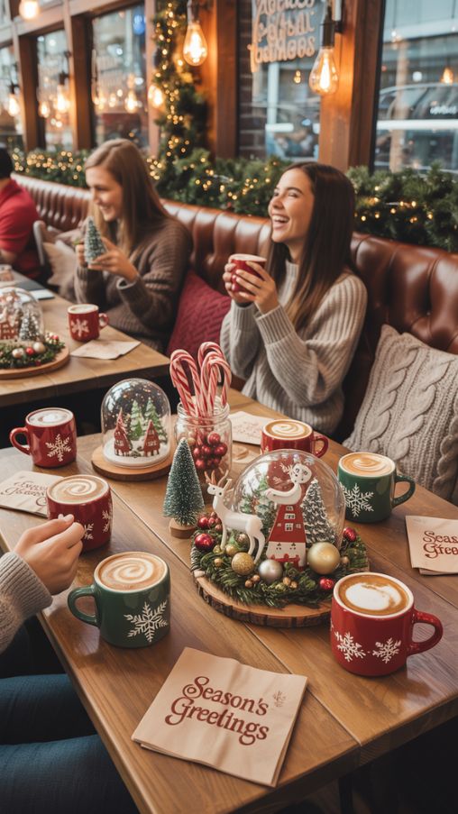 Coffee Shop Christmas Decorations Ideas Small Details and Tabletop Props