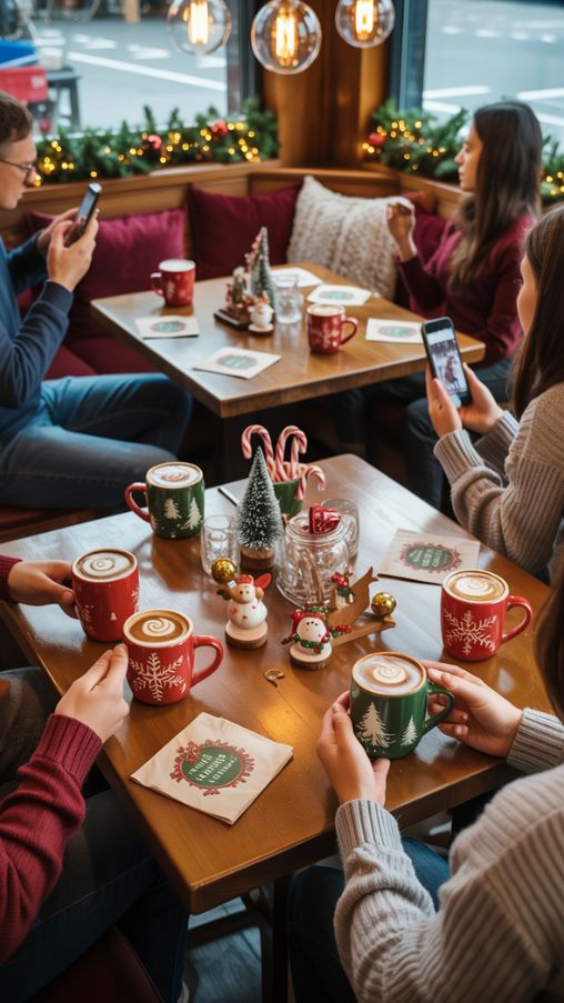 Coffee Shop Christmas Decorations Ideas Small Details and Tabletop Props