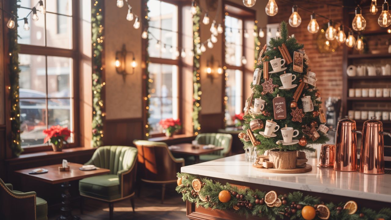 Coffee Shop Christmas Decorations Ideas