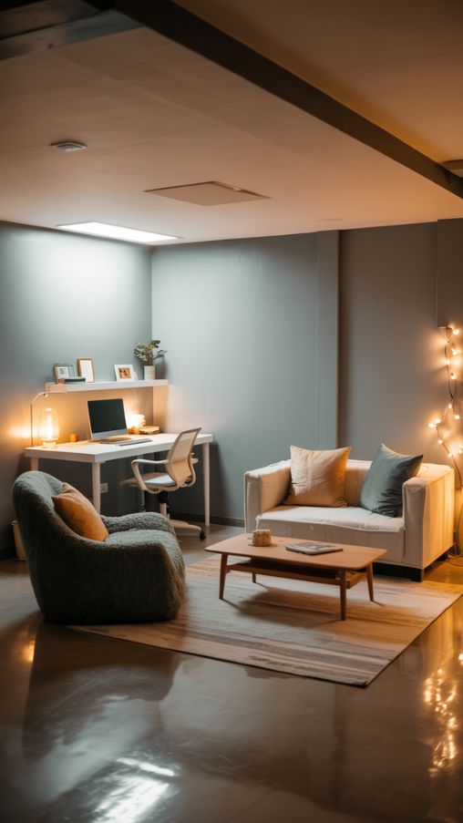 Comfortable Seating Ideas for a Cozy Basement Office