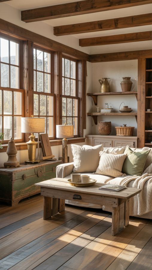 Cozy Country Farmhouse Living Room Decor