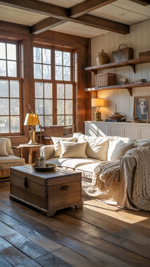 Cozy Country Farmhouse Living Room Decor