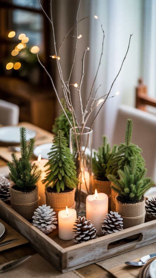 Creating Cozy Woodland Christmas Table Centerpieces