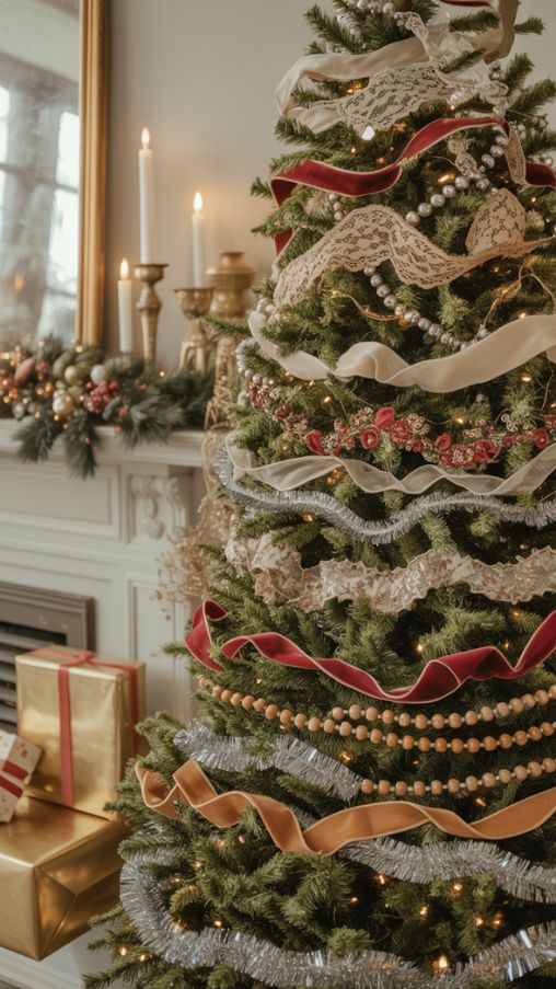 Creating Depth and Texture with Vintage Christmas Garlands