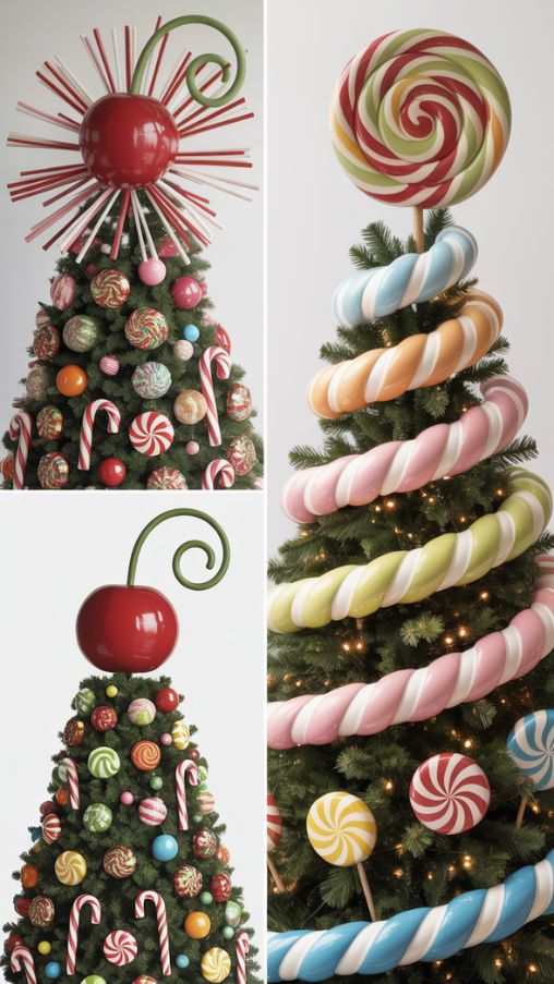 Creative Tree Toppers for a Candy Land Christmas Tree Look