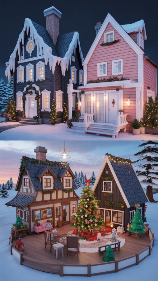 Creative and Unique Bloxburg Christmas House Ideas