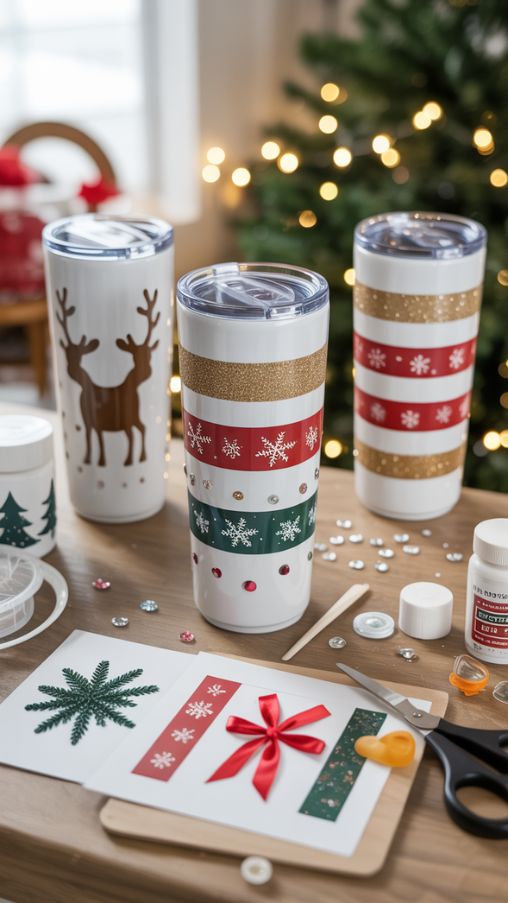 DIY Christmas Tumbler Decoration Workspace
