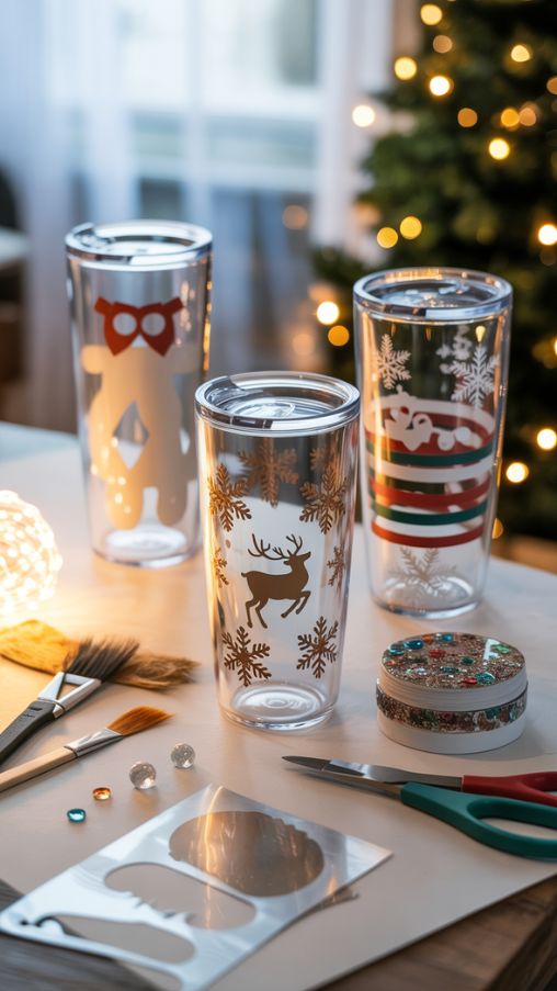 DIY Christmas Tumbler Decoration Workspace