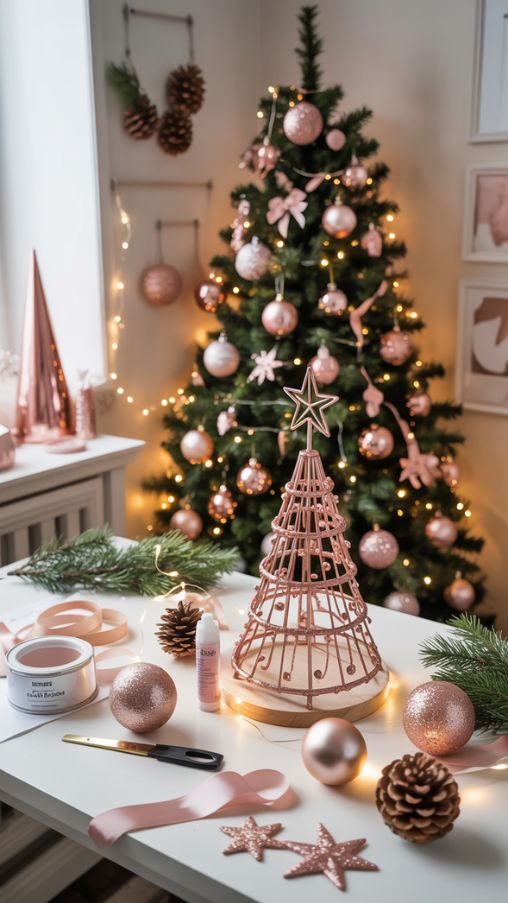 DIY Rose Gold Christmas Tree Decorations for a Personalized and Creative Holiday Look